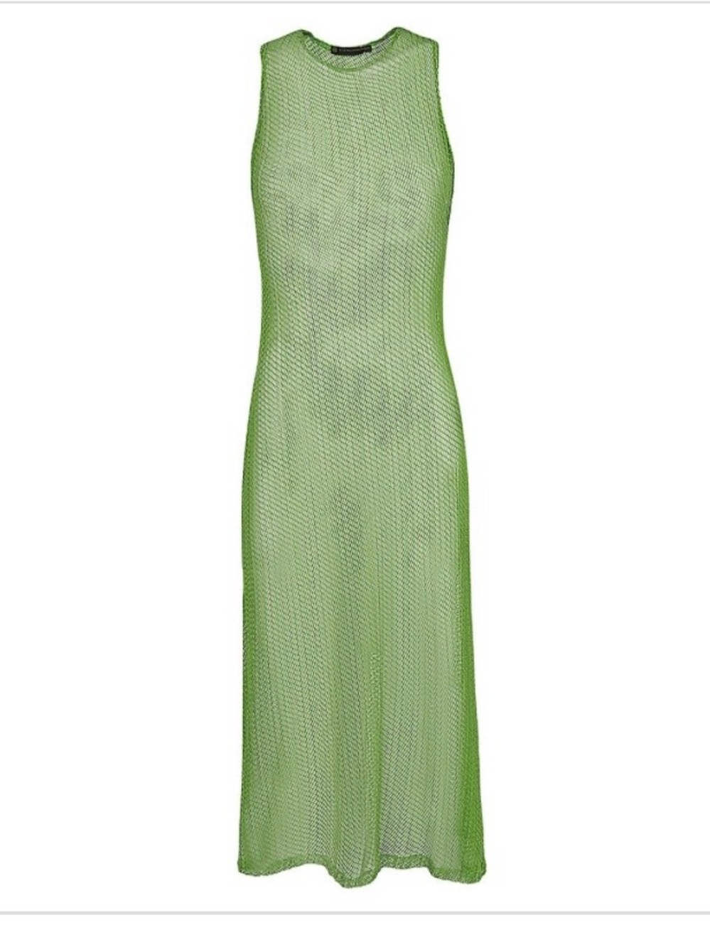 Green Sleeveless Mesh Swim Coverup Dress